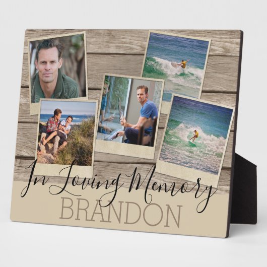 愛する記憶に捧ぐ | 5枚の写真 | 追悼プレート フォトプラーク (側面)