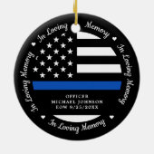 愛する記憶に警察の薄いブルーライン記念 セラミックオーナメント (裏面)