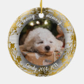 愛する記憶に | ペットの写真 追悼用 ホイル リース セラミックオーナメント (裏面)