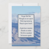 愛する記憶に　山の写真　メモリアルカード 招待状 (裏面)