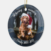 愛する記憶に | 犬の写真 ペットの追悼 抽象 セラミックオーナメント (左)