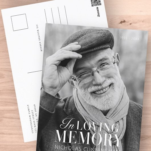 愛する記憶に 現代のエレガントな写真記念 ポストカード