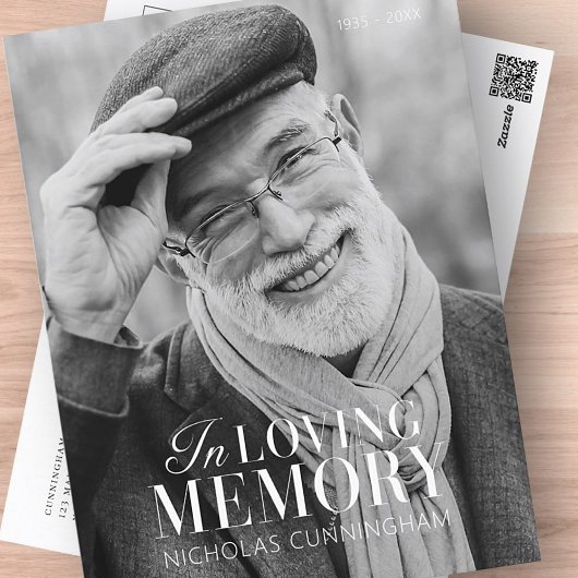 愛する記憶に 現代のエレガントな写真記念 ポストカード