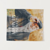 愛する記憶に 現代的なエレガントな写真記念 タペストリー (正面(横))