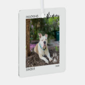 愛する記憶に 2枚の写真 ペットメモリアル パウプリント メタルオーナメント (正面右)