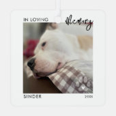 愛する記憶に 2枚の写真 ペットメモリアル パウプリント メタルオーナメント (裏面)