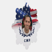 愛する記憶のアメリカ国旗の楕円形の写真 オーナメントカード (右)