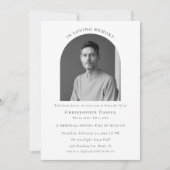 愛する記憶のアーチ写真追悼葬儀 招待状 (正面)