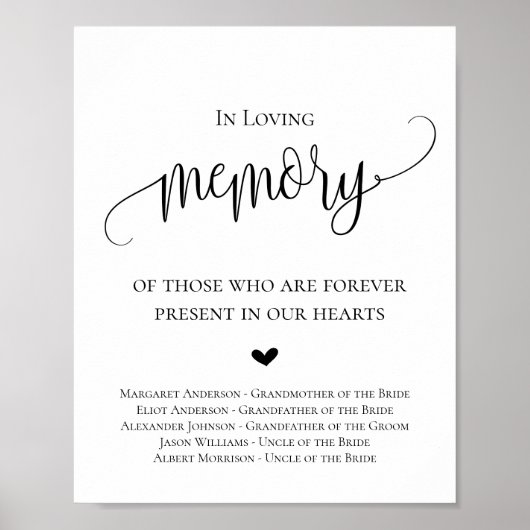 愛する記憶のウェディングサイン ポスター (正面)