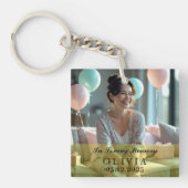 愛する記憶のカスタム写真スクエア キーホルダー (正面)