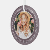 愛する記憶のクロス写真モダンのメモリアル ガラスオーナメント (正面左)