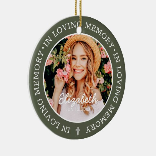愛する記憶のクロス写真モダンのメモリアル セラミックオーナメント (右)