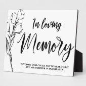 愛する記憶のサインで表の上のプレートとイーゼル フォトプラーク (側面)