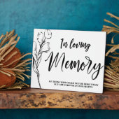 愛する記憶のサインで表の上のプレートとイーゼル フォトプラーク (側面)