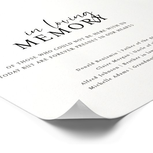 愛する記憶のサインにクリーム結婚ボホ ポスター (角)