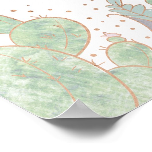 愛する記憶のサインのサボテンと多肉質テラリウム ポスター (角)