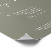 愛する記憶のサインのシックなセージ結婚グリーン ポスター (角)