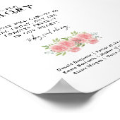 愛する記憶のサインのシックなボホ結婚カーネーション ポスター (角)