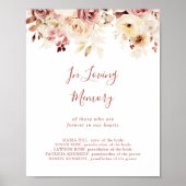 愛する記憶のサインの書道の優雅なフローラ ポスター (正面)