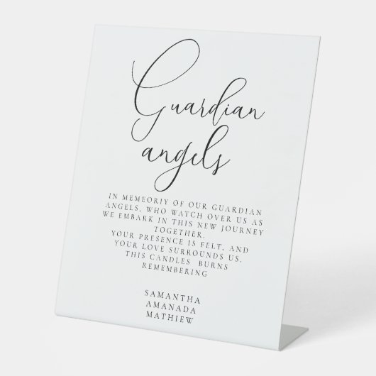 愛する記憶のサインの結婚守護天使 台座サイン (正面)