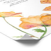 愛する記憶のサイン結婚オレンジ色の花 ポスター (角)