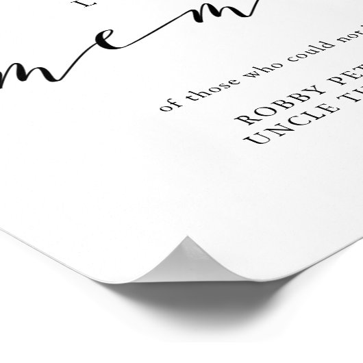 愛する記憶のサイン結婚メモリアルのタイポグラフィ ポスター (角)