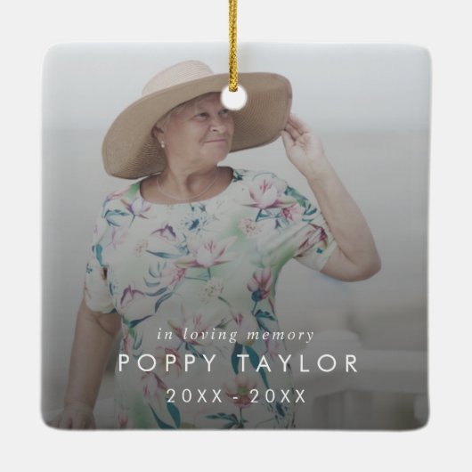 愛する記憶のシック母メモリアル写真オーバーレイ セラミックオーナメント (裏面)