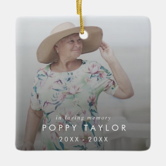 愛する記憶のシック母メモリアル写真オーバーレイ セラミックオーナメント (正面)