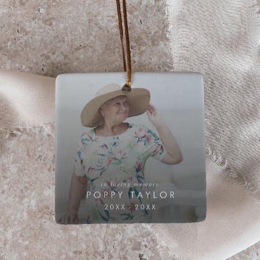 愛する記憶のシック母メモリアル写真オーバーレイ セラミックオーナメント