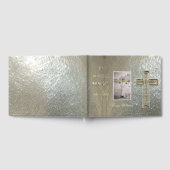 愛する記憶のタイポグラフィ黄金エレガント十字 ゲストブック (全面)