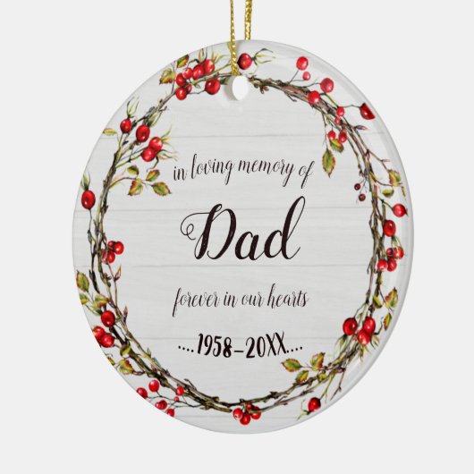 愛する記憶のパパ | リース素朴記念碑 セラミックオーナメント (左)