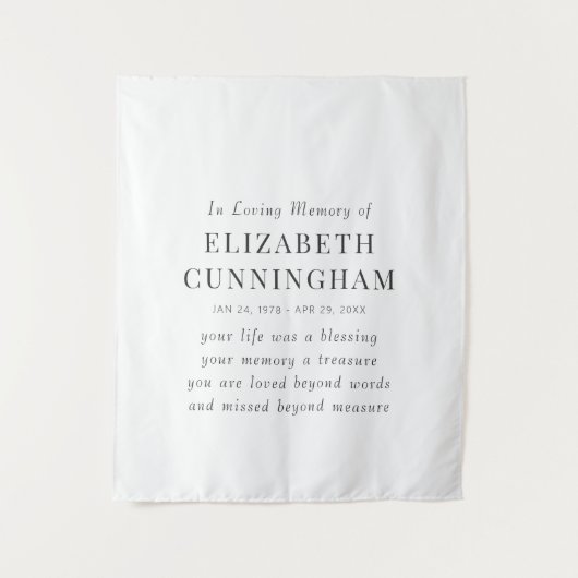 愛する記憶のモダンでシンプルな名言を記念して タペストリー (正面)