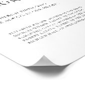 愛する記憶のモダンカリグラフィー結婚式看板 ポスター (角)