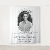 愛する記憶のモノクローム追悼記念写真 タペストリー (正面)