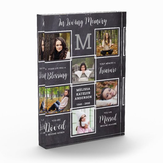 愛する記憶のユニーク写真コラージュ記念 フォトブロック (左)