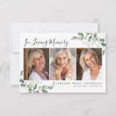 愛する記憶のユーカリ写真悔やみや弔慰 サンキューカード (正面)