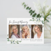 愛する記憶のユーカリ写真悔やみや弔慰 サンキューカード (スタンド正面)