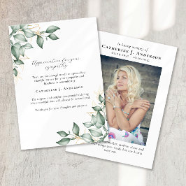 愛する記憶のユーカリ写真葬儀 サンキューカード