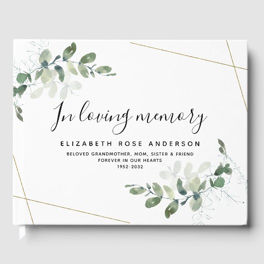 愛する記憶のユーカリ葬儀ゲストブック ゲストブック (正面)