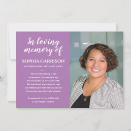 愛する記憶のラベンダー写真死の発表 招待状