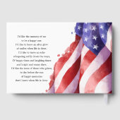 愛する記憶の中でアメリカ国旗の葬儀ゲストブック ゲストブック (裏面)