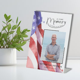 愛する記憶の中でアメリカ国旗の葬儀メモリアル 台座サイン