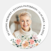愛する記憶の中でカスタムの写真フローラ葬儀 ラウンドシール (正面)