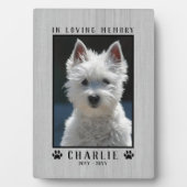愛する記憶の中でカスタムの写真ペット記念素朴 フォトプラーク (正面)