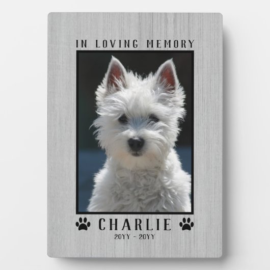 愛する記憶の中でカスタムの写真ペット記念素朴 フォトプラーク (正面)
