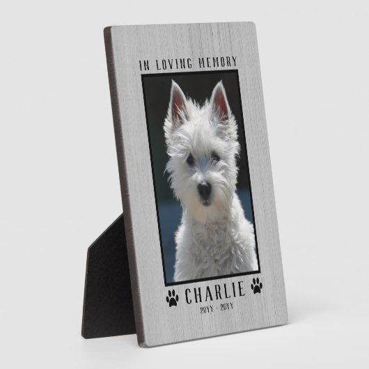 愛する記憶の中でカスタムの写真ペット記念素朴 フォトプラーク (側面)