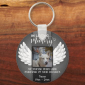 愛する記憶の中でカスタムの写真犬の記念碑 キーホルダー (正面)