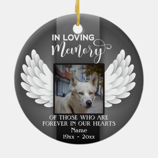 愛する記憶の中でカスタムの写真犬の記念碑 セラミックオーナメント (裏面)