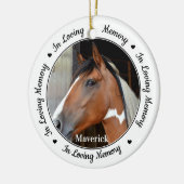愛する記憶の中でカスタムの馬の写真ペット記念碑 セラミックオーナメント (左)