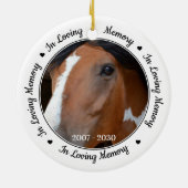 愛する記憶の中でカスタムの馬の写真ペット記念碑 セラミックオーナメント (裏面)